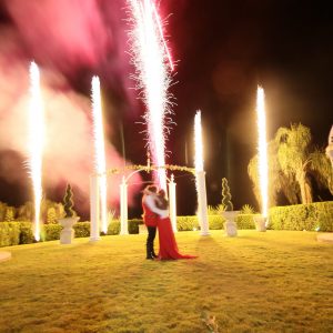 Marriage Celebrant fire works at reception Gold coast