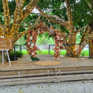 Marriage Celebrant Arch flower altar Gold coast